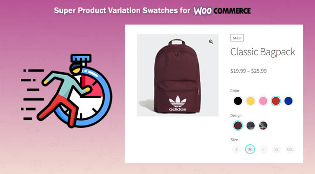 Instalación rápida y fácil en muestras de variación de productos súper para WooCommerce